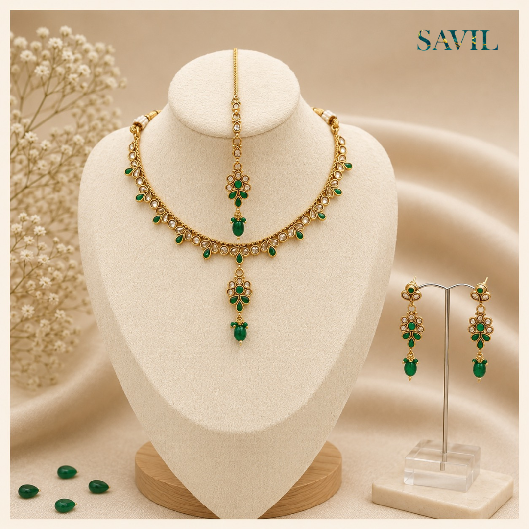 Yazhini Forest Radiance Necklace Set