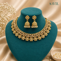 Malare Golden Petal Bloom Necklace Set