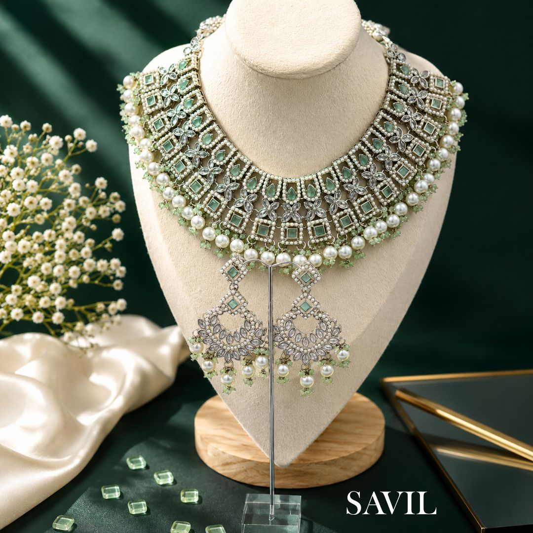 Veda Silver Sage Bridal Set