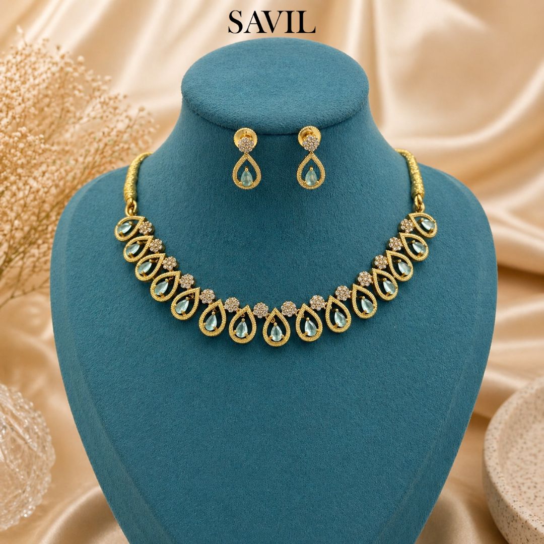 Aqua Rani Necklace Set