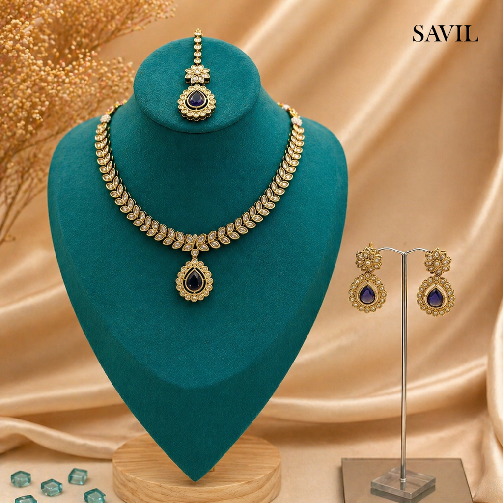 ARASIYAI - Royal Orchid Leaf Pendant Necklace